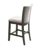 2pc Contemporary Counter Height Dining Chair Gray Upholstered Seat and Back Wooden Dining Room Wooden Furniture