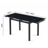 Black Ceramic Modern Rectangular Expandable Dining Room Table For Space-Saving Kitchen Small Space -Table Leg