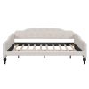 Full Size Upholstered Tufted Daybed, Beige