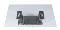 ACME Cyrene Dining Table in Stainless Steel & Clear Glass 62075