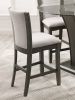 2pc Contemporary Counter Height Dining Chair Gray Upholstered Seat and Back Wooden Dining Room Wooden Furniture