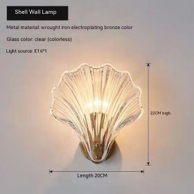 Simple Shell Glass Master Bedroom Italian Room Bedside Living Room Aisle Stair Background Wall Lamp (Option: Without Light Source-Clear Light Shell)