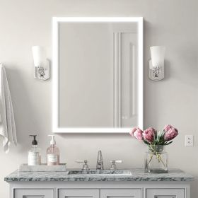 LED Lighted LED Lit Mirror Rectangular Fog Free Frameless Bathroom Vanity Mirror (size: 28*36)