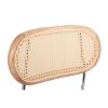 Dining Room Chairs, Modern Industrial Upholstered Chairs Mid Century Leisure Chair with Rattan Backrest for Kitchen Living Room Wine Bar (Set of 2)