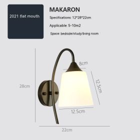 Modern Minimalist Bedroom Bedside Wall Lamp (Option: 2021Black Flat-With 12W 3Color Light)